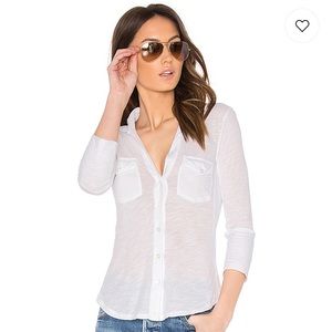 James Perse Side Knit Button Down